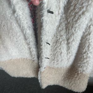 Beautiful ELEVENSES coat. Cream and camel color trim.